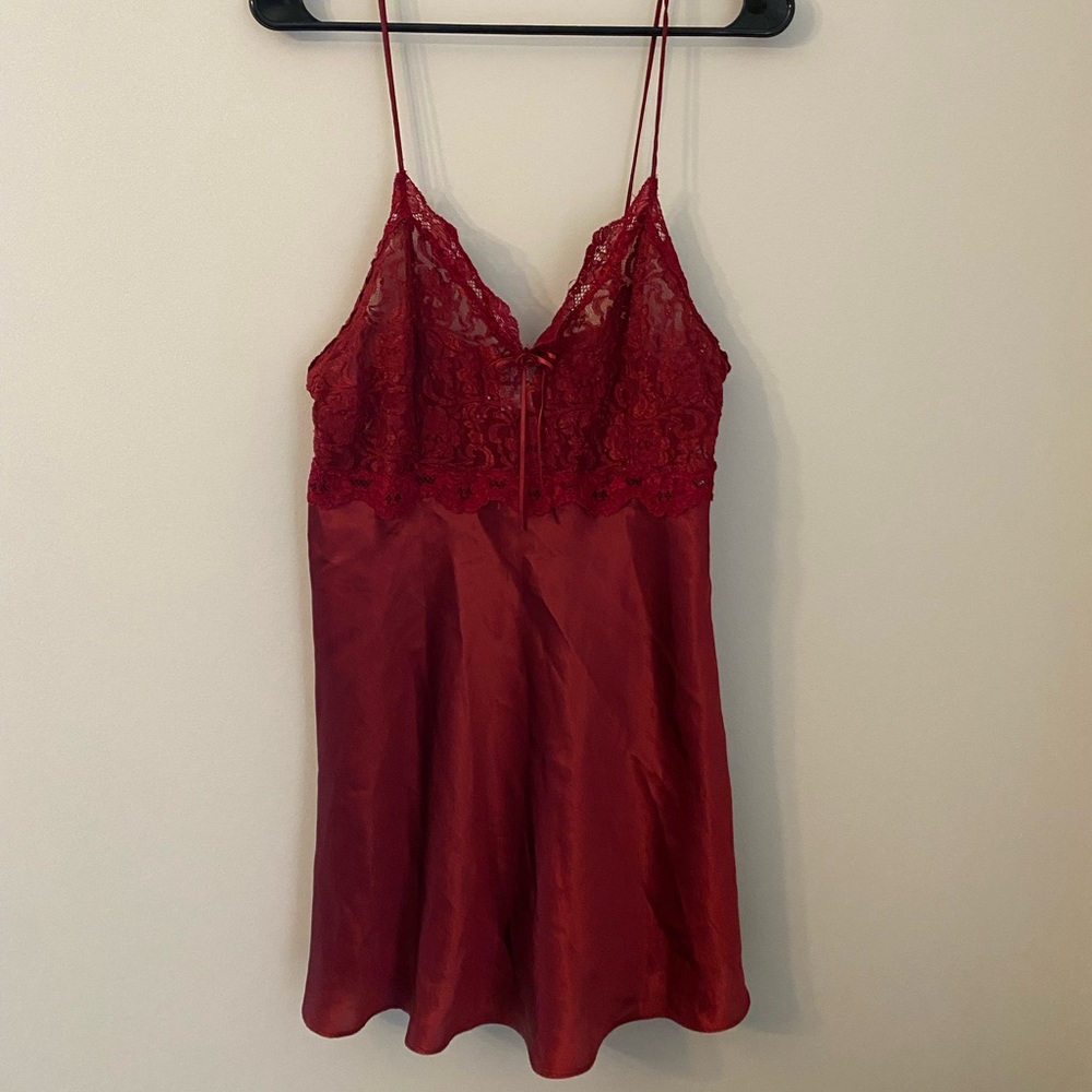 vintage red lace slip - Picture 1 of 4